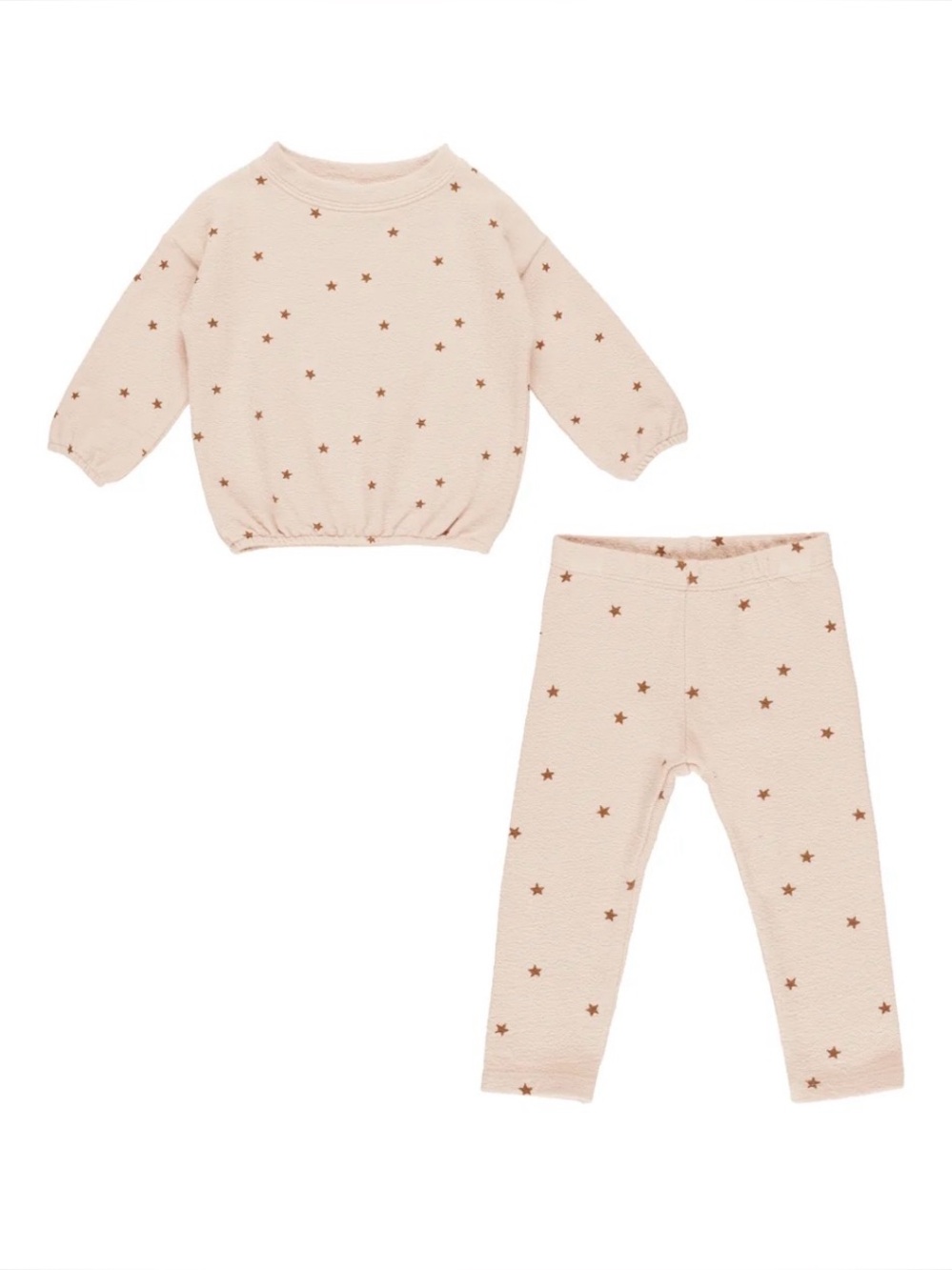 Rylee + Cru Spongey Knit Set- Shell Stars Pink